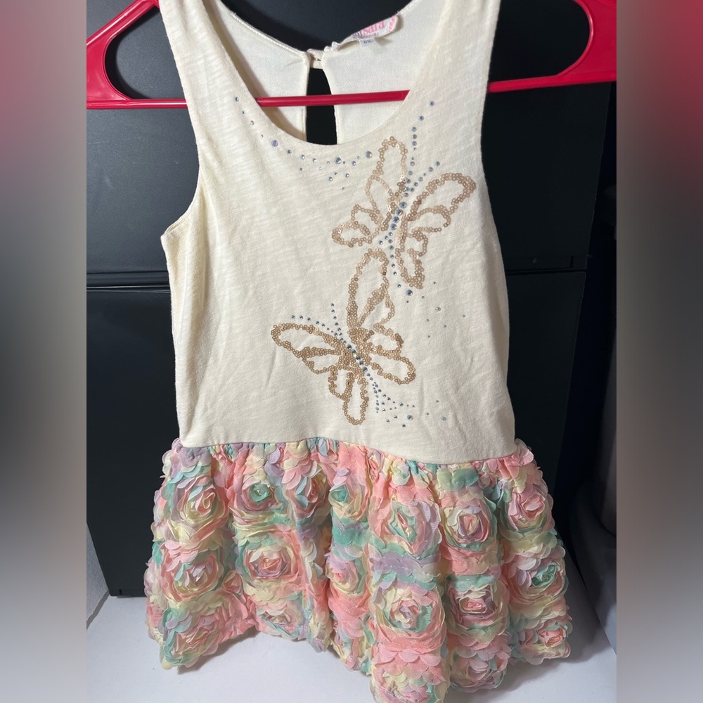 Baby Sara by Sara Sara tank drop waisted dress flower and butterfly size 6X